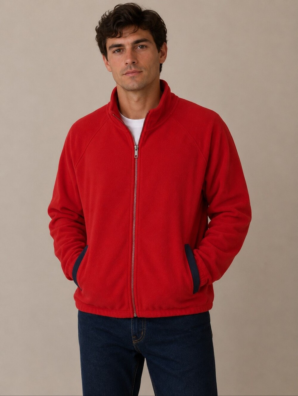 STARTER Men's Red Fleece Jacket Size XL 46-48